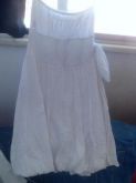 Vestido branco de crepe amassado Tam.P