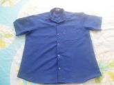 Camisa Masculina em crepe mole/Tam. 4 Cor;Azul Royal