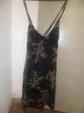 Vestido estampado /Preto em seda Tam .P